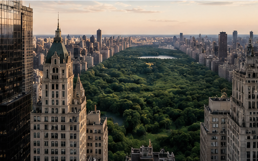 Central Park seen from a high floor
